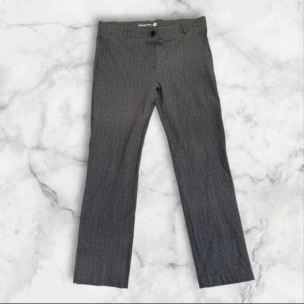 Betabrand Black White Pattern Bootcut Flare Pull On Career Pants X-Large XL